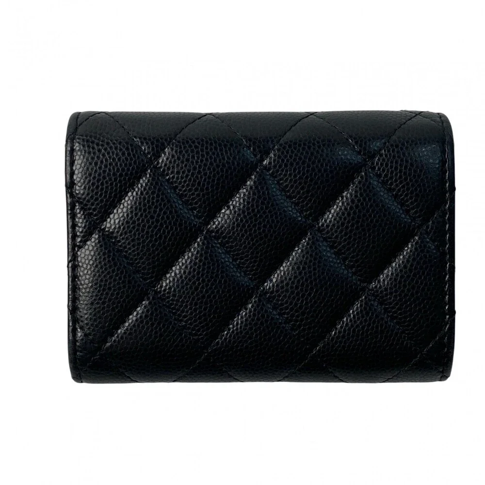 CHANEL Authentic Black Caviar Leather Logo Wallet - Picture 2 of 16